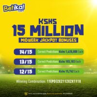 Betika Midweek Jackpot Winners and Results