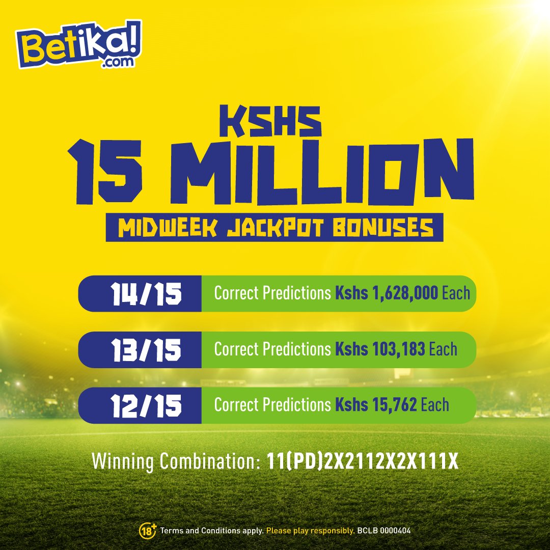100 Accurate Betika Midweek Jackpot Predictions For This Week, 28/12