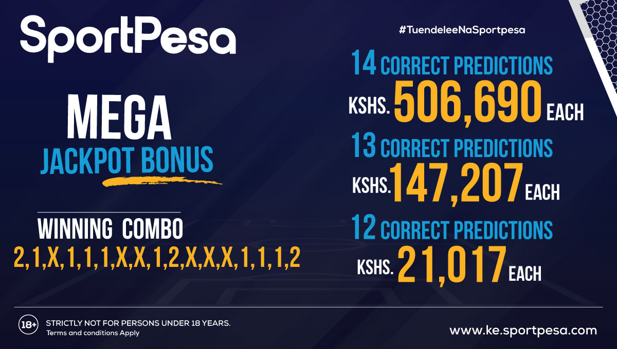 100 Accurate Sportpesa Mega Jackpot Predictions, 12/2/2022Win Ksh 185