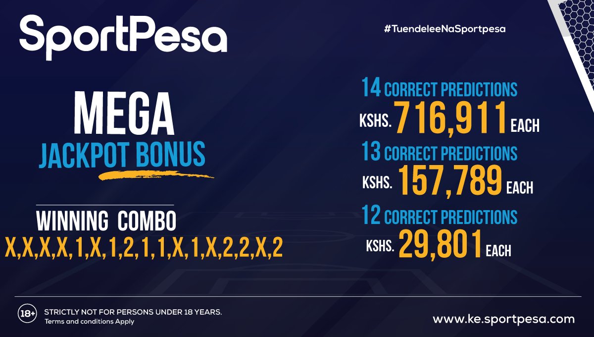 100% Accurate Sportpesa Mega Jackpot Predictions, 11/6/2022-Win Ksh 216Million