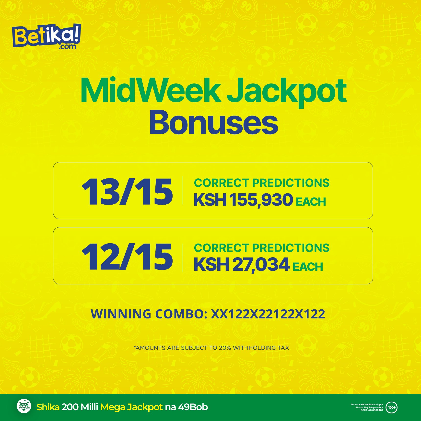 Betika Midweek Jackpot Winners, and Results for Last Week (Ksh155k