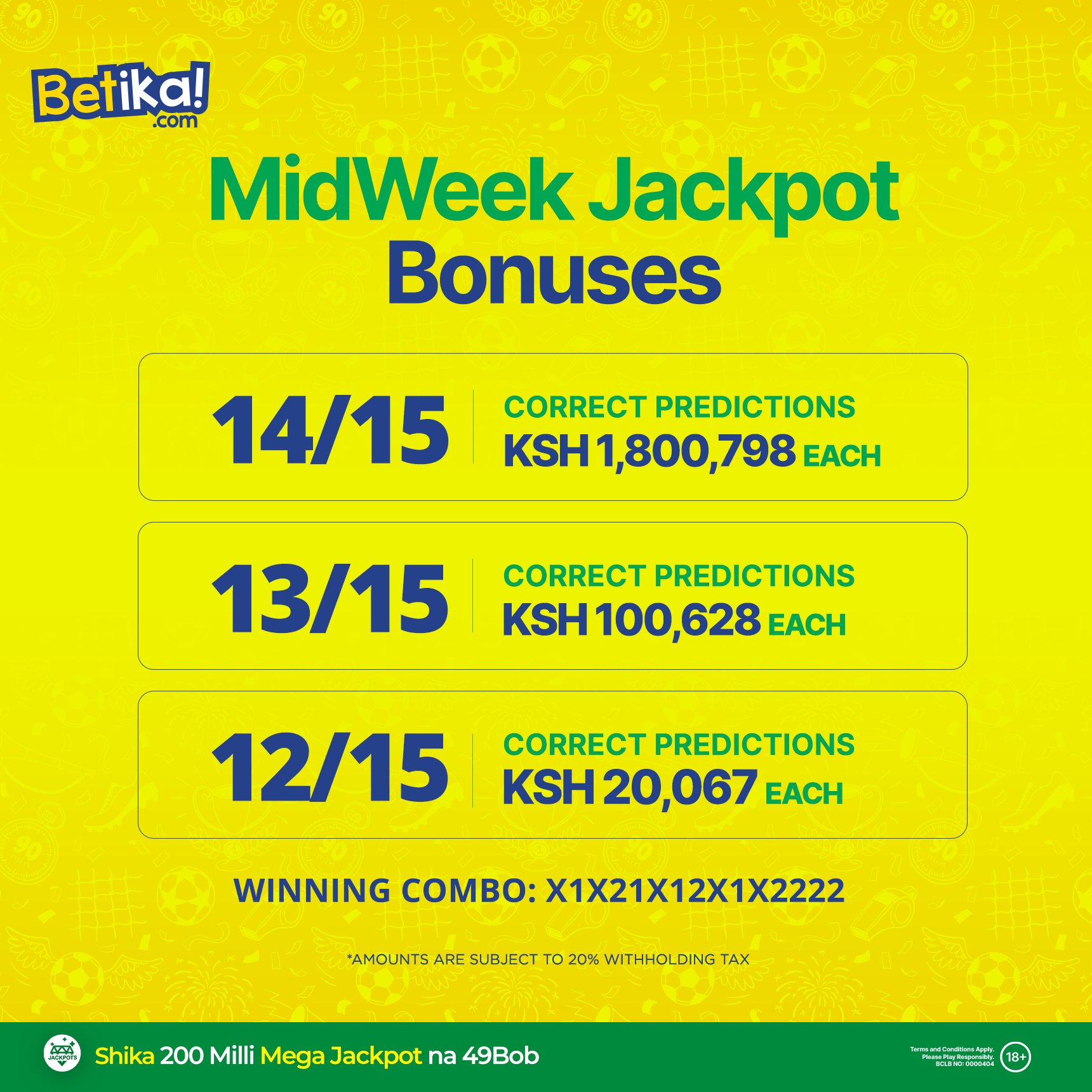 8 Sure Games from Betika Midweek Jackpot For This Week, 20/1/2024—Win